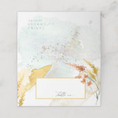 Waterverf Wildflower Wedding Table Gold ID954 Plaatskaartje (Buitenkant ongevouwen)