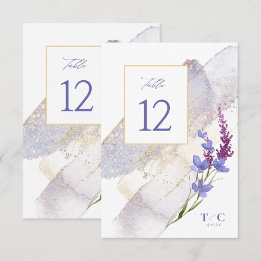 Waterverf Wildflower Wedding Table No. Peri ID954 Kaart (Voorkant / Achterkant)