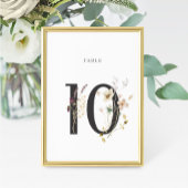 Waterverf Wildflower Wedding Table Number 10 Kaart