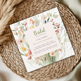 Waterverf Wildflower Wedding Vrijgezellenfeest Kaart