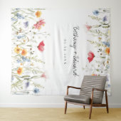 Waterverf Wildflower Wedding Wandkleed (In Situ (horizontaal))