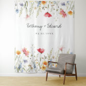 Waterverf Wildflower Wedding Wandkleed (In situ)