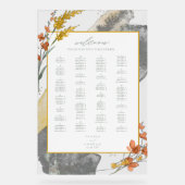 Waterverf Wildflower Wedding Welcome Gold ID954 Acryl Bord (Voorkant)