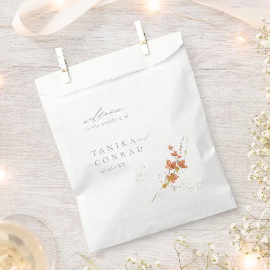 Waterverf Wildflower Wedding Welcome Gold ID954 Bedankzakje (Geknipt)