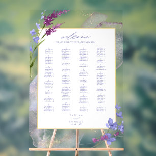 Waterverf Wildflower Wedding Welcome Peri ID954 Acryl Bord