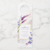 Waterverf Wildflower Wedding Welcome Peri ID954 Flessenhanger (Voorkant)