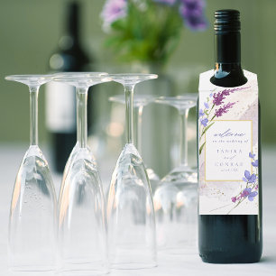 Waterverf Wildflower Wedding Welcome Peri ID954 Flessenhanger