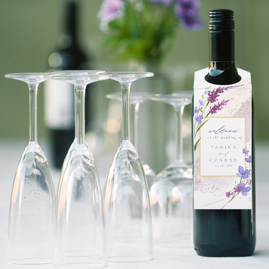 Waterverf Wildflower Wedding Welcome Peri ID954 Flessenhanger