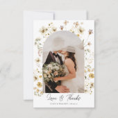 Waterverf Wildflower Weduwfoto Hartelijk dank Bedankkaart (Voorkant)