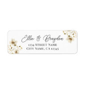 Waterverf Wildflower Weduwingadreslabel Etiket (Voorkant)