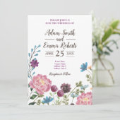 Waterverf Wildflower weduwschap Kaart (Staand voorkant)