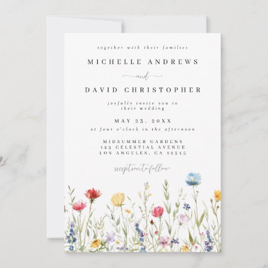 Waterverf Wildflower weduwschap Kaart (Voorkant)