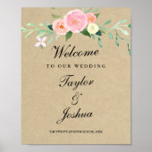 Waterverf Wildflower Welkomstbord bruiloft Poster (Voorkant)