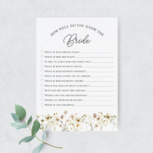 Waterverf Wildflower Wie kent de bruid Kaart