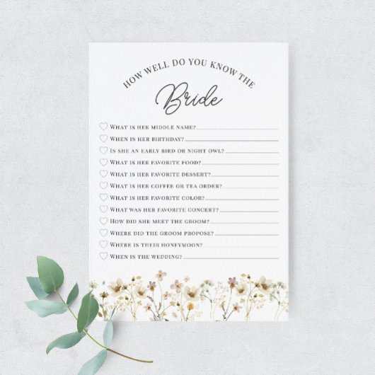 Waterverf Wildflower Wie kent de bruid Kaart