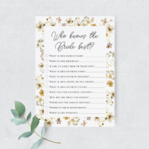 Waterverf Wildflower Wie kent de bruid Kaart