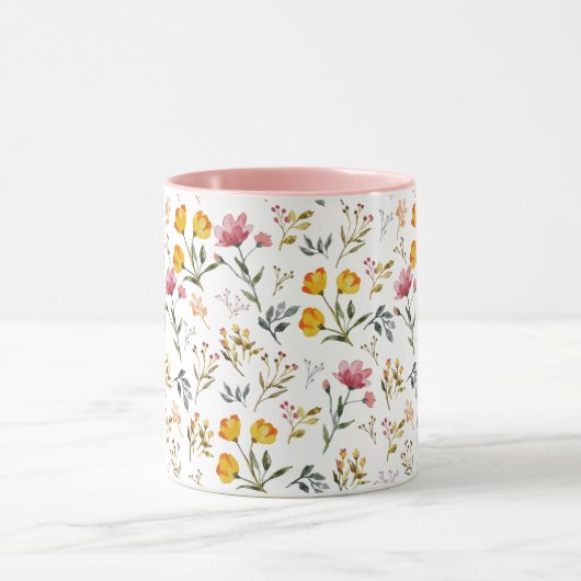 Waterverf Wildflower Wit Roze Mok (Midden)