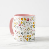 Waterverf Wildflower Wit Roze Mok (Voorkant links)