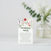 Waterverf Wildflower Wit Wishing Well Informatiekaartje (Staand voorkant)