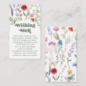 Waterverf Wildflower Wit Wishing Well Informatiekaartje (Voorkant / Achterkant)