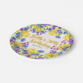 Waterverf Wildflowers 30e verjaardagsfeest Papieren Bordje (Gekanteld)