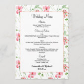 Waterverf Wildflowers 5x7'' Wedding Menu (Voorkant)