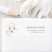 waterverf Wildflowers Aangepast adreslabel Etiket (Insitu)