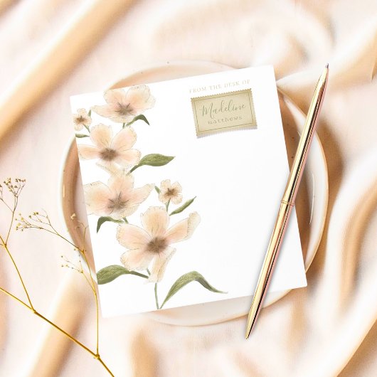 Waterverf Wildflowers Aangepaste naam  Bloemen Notitieblok