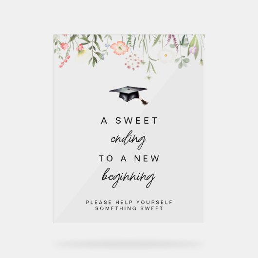 Waterverf Wildflowers Afstuderen Transparant Teken Acryl Bord (Voorkant)