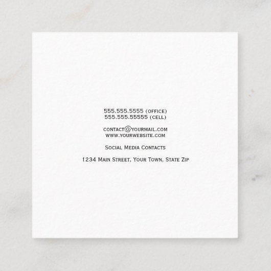 Waterverf Wildflowers and Pansies  Vrouwelijk Vierkante Visitekaartje (Achterkant)