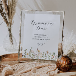 Waterverf Wildflowers Baby shower Momosa Bar Perfect Poster