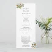 Waterverf Wildflowers Bee Wedding Program Programmakaart (Staand voorkant)