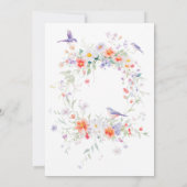 Waterverf Wildflowers Birds Baby shower Dank u wel Bedankkaart (Achterkant)