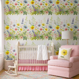 Waterverf Wildflowers Bloembehang Behang