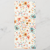 Waterverf Wildflowers Boho Fall Wedding Menu (Achterkant)