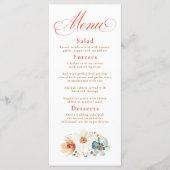 Waterverf Wildflowers Boho Fall Wedding Menu (Voorkant)