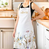 Waterverf Wildflowers Boho Stijlvolle Monogram Naa Schort