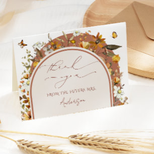 Waterverf Wildflowers Boho Vrijgezellenfeest Bedankkaart