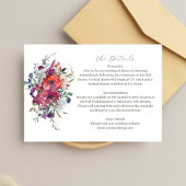 Waterverf Wildflowers Boho Wedding Details Informatiekaartje