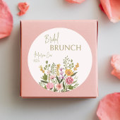 Waterverf Wildflowers Bruids Brunch Ronde Labels