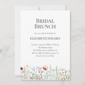 Waterverf Wildflowers Bruids Brunch Uitnodiging (Voorkant)