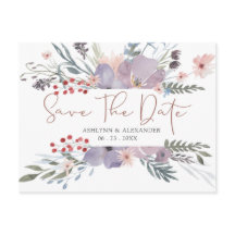 Waterverf Wildflowers Copper SAVE THE DATE