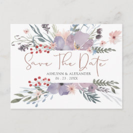 Waterverf Wildflowers Copper SAVE THE DATE Briefkaart
