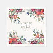 Waterverf Wildflowers Elegant Boho Fall Wedding Servet (Voorkant)