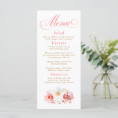 Waterverf Wildflowers Elegant Boho Wedding Menu (Staand voorkant)