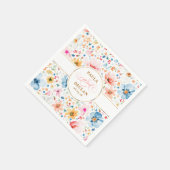 Waterverf Wildflowers Elegant Boho Wedding Servet (Hoek)