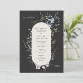 Waterverf Wildflowers Elegante huwelijksuitnodigin Kaart (Staand voorkant)