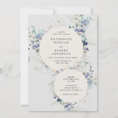 Waterverf Wildflowers Elegante huwelijksuitnodigin Kaart (Voorkant)