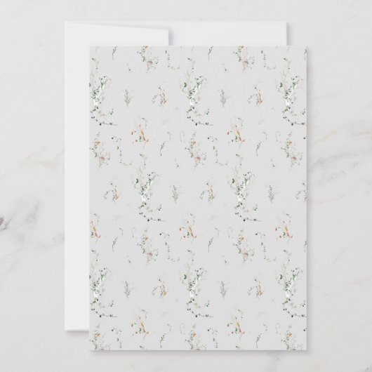 Waterverf Wildflowers Elegante huwelijksuitnodigin Kaart (Achterkant)