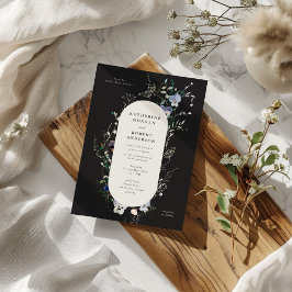 Waterverf Wildflowers Elegante huwelijksuitnodigin Kaart